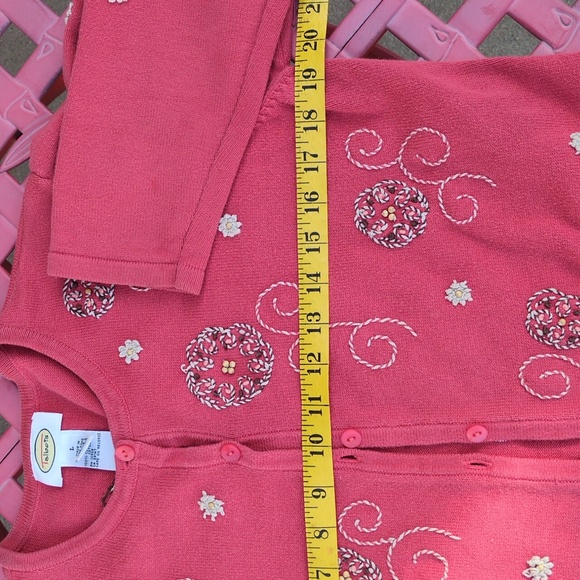 Talbots Pink Cardigan with Floral Embellishments - Picture 5 of 6